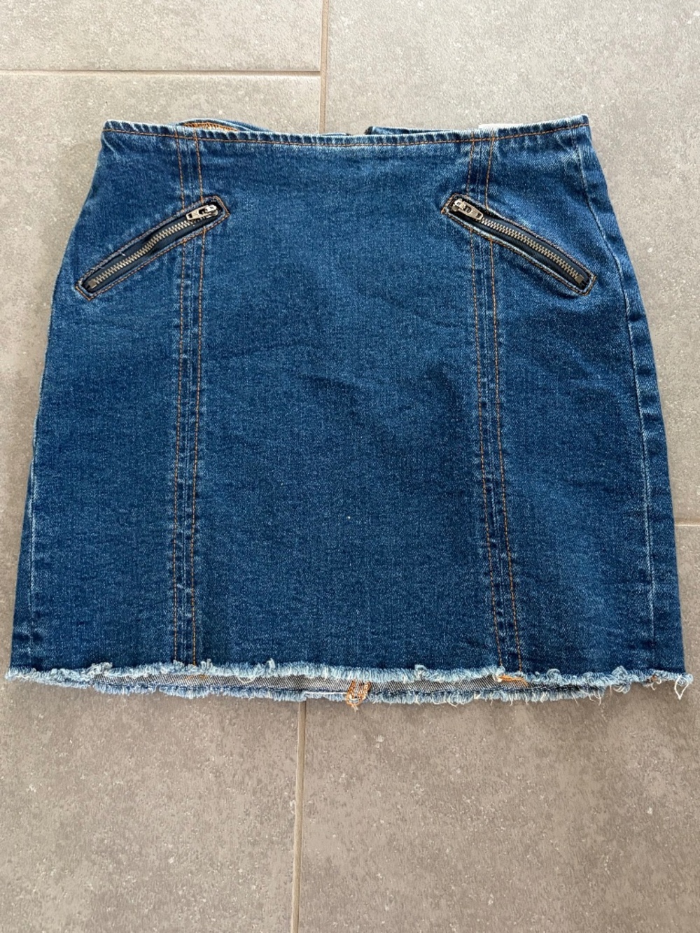Girls Denim Skirt with Zipper Accents